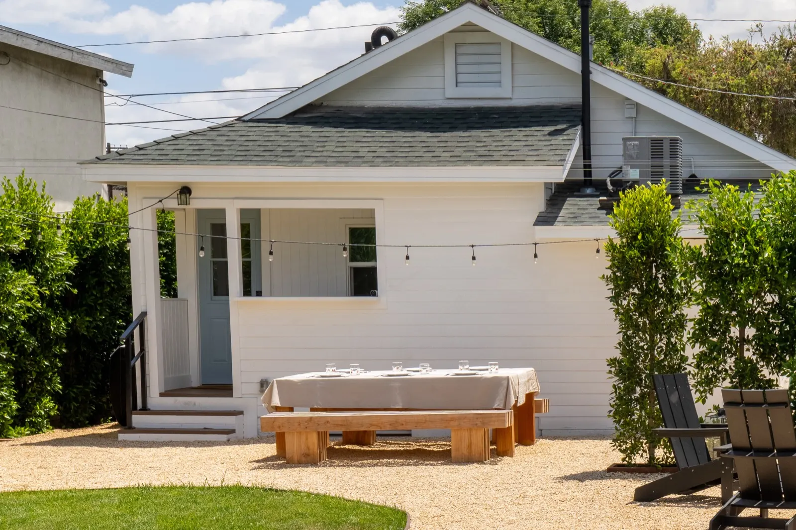 Back porch and dining table