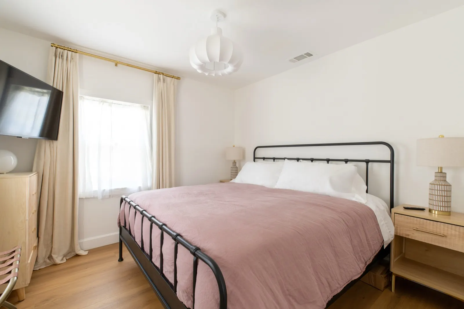 Primary bedroom with king bed